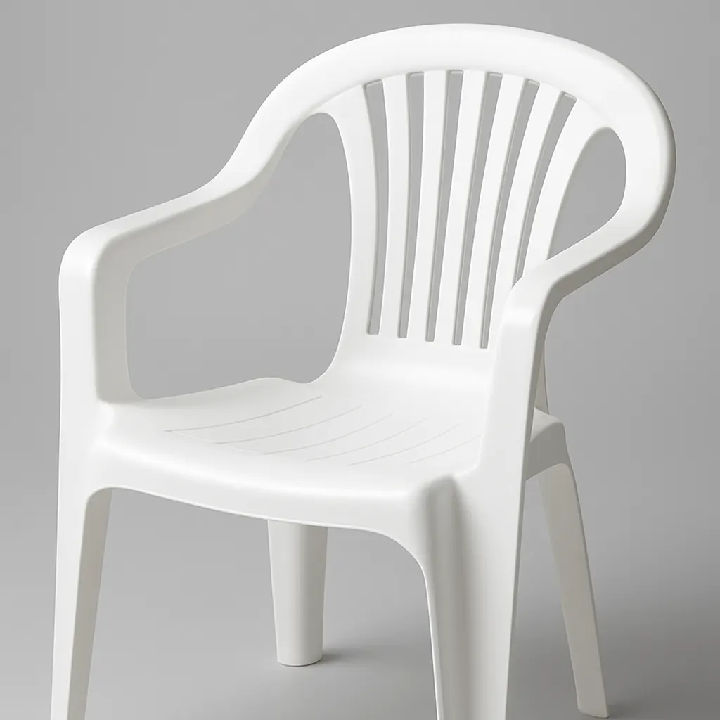 Cadeira de plástico branca com braço
